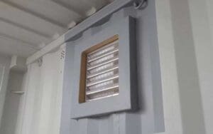Shipping contianer installed vent to incrase ventilaztion to promote airflow.