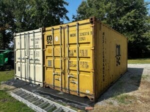 Shipping container grades showing condition differences from new one trip to used wind and watertight