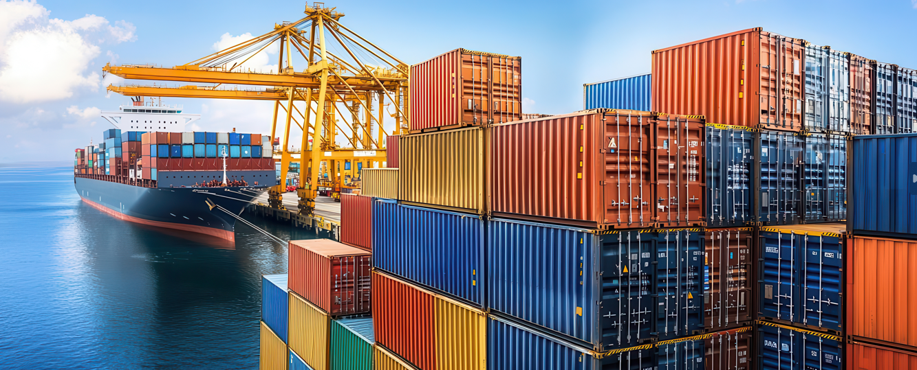 Side-by-side comparison of used 20ft and 40ft bulk shipping containers available for volume purchase