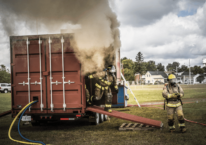 fire burn buildings for shipping container training centers