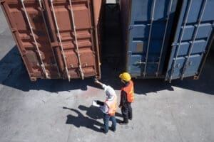 Inspecting used shipping container condition doors and floor Cleveland Ohio