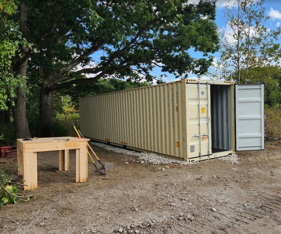 shipping container shed for storage