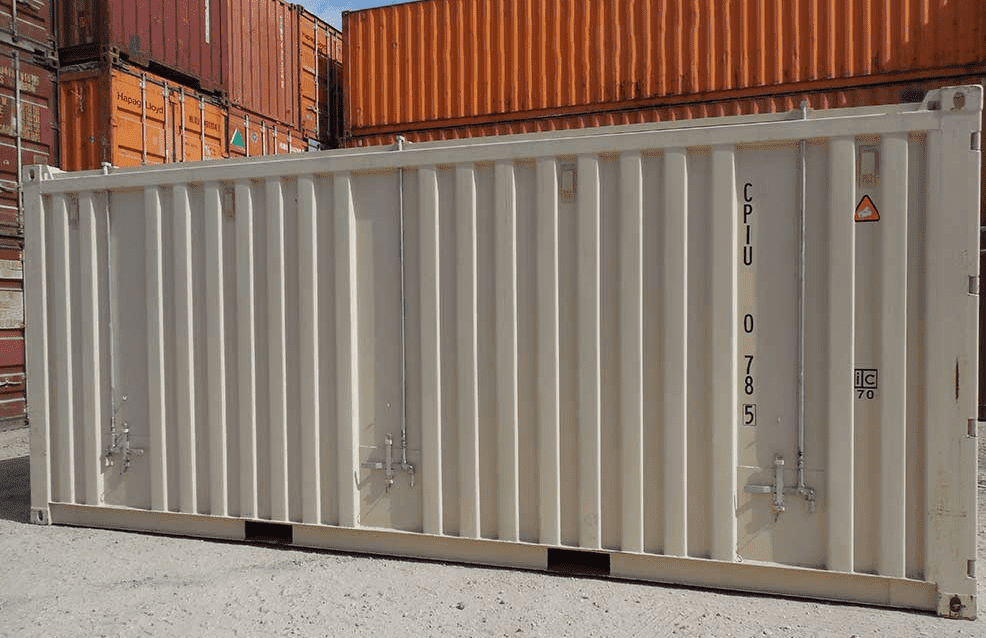 20 ft open top beige shipping container