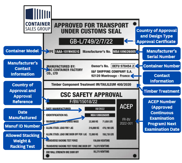 ocean export shipping container plate how to read