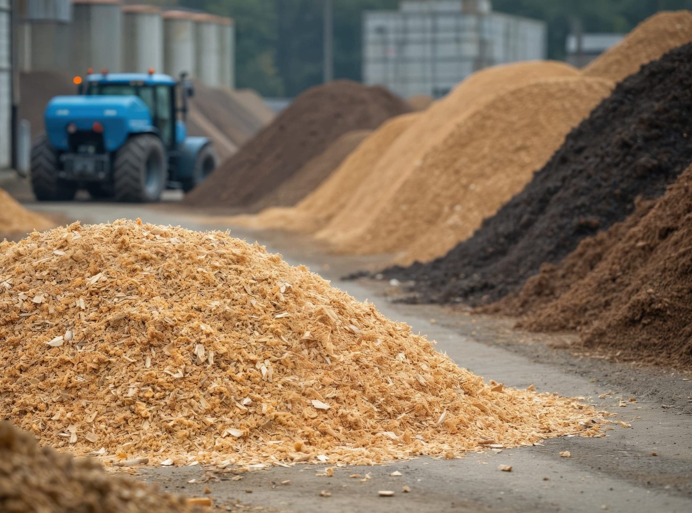 mulch storage in a shipping container