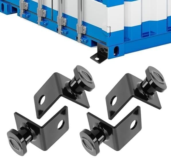 shipping container anchors to bolt container to ground secure